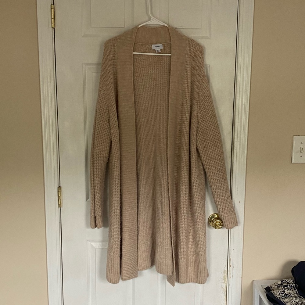 Old Navy Tan Knit Long Cardigan